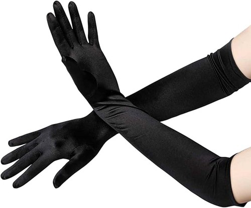 Damen satin abendhandschuhe - satin,