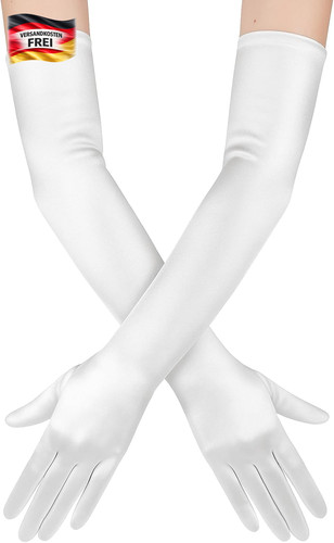 Damen satin lange handschuhe - satin,