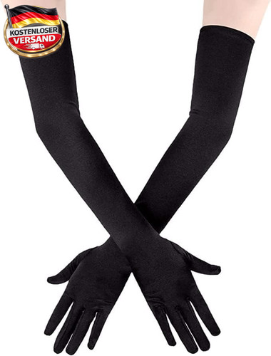 Lange satinhandschuhe schwarz - satinhandschuhe,