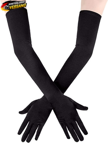 Lange satinhandschuhe schwarz - satinhandschuhe,