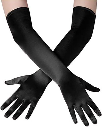 Satin handschuhe lang paar - 1,