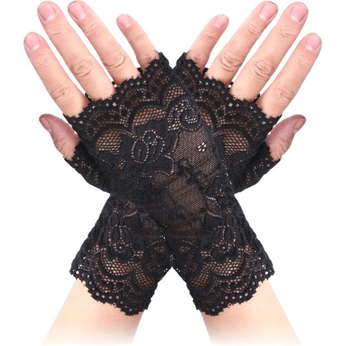 Schwarze spitzenhandschuhe - schwarze,