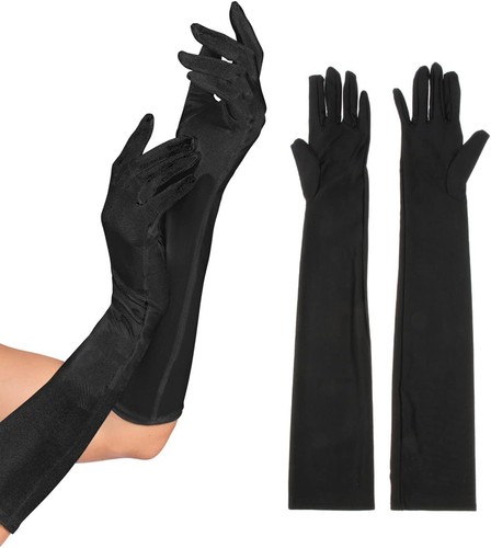 Schwarze lange handschuhe - lange,