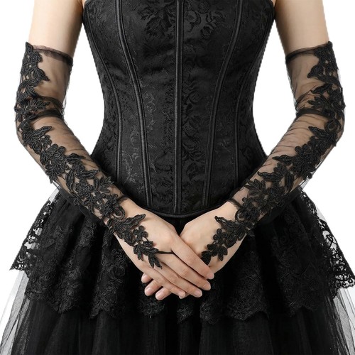 Schwarze spitzenhandschuhe - schwarze,