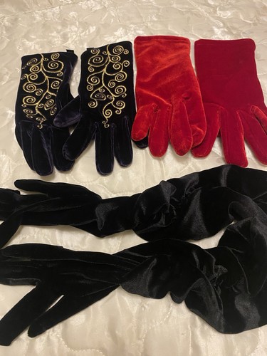Vintage samt abendhandschuhe - vintage,